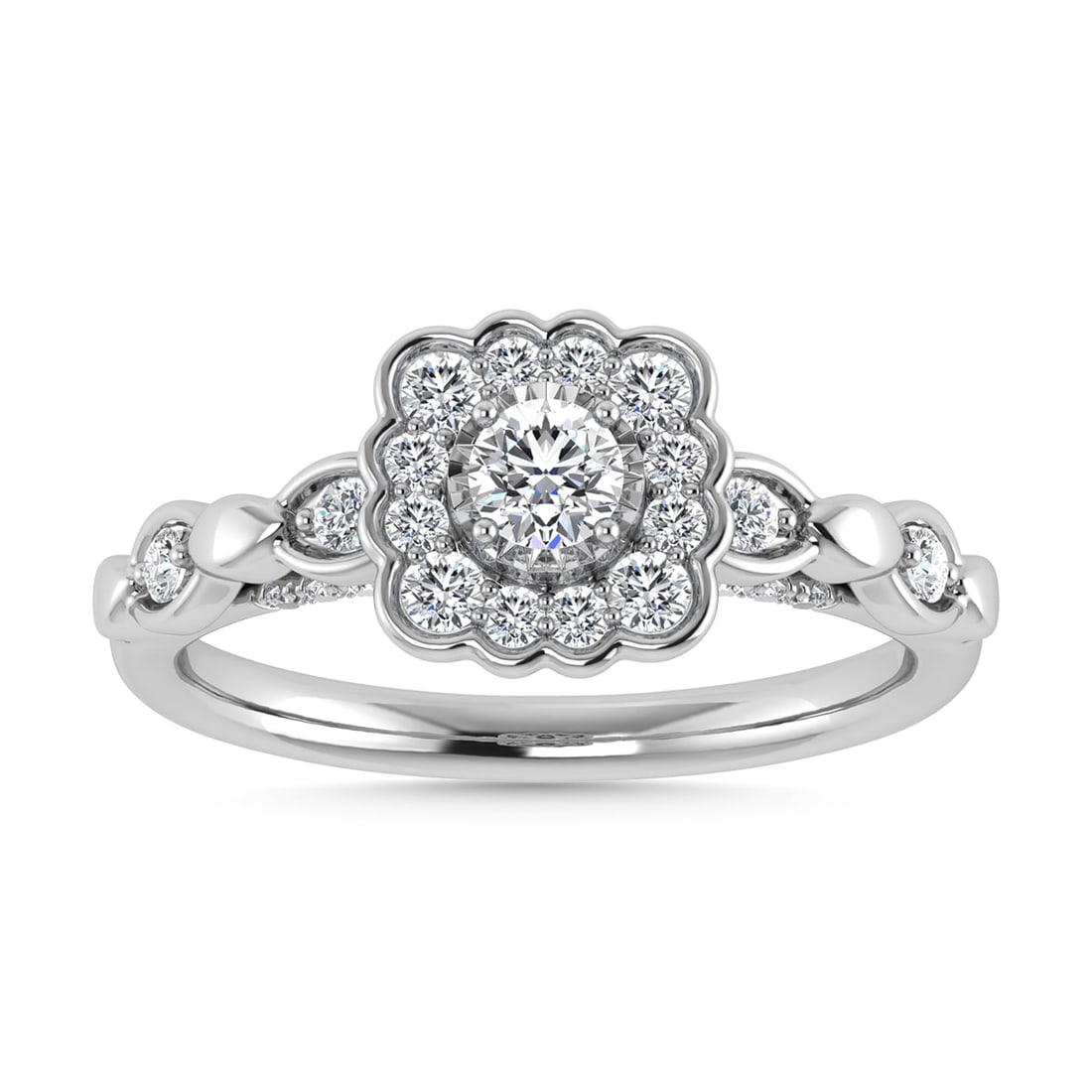 Diamond 5/8 Ct.Tw. Engagement Ring in 14K White Gold: Diamond 5/8 Ct.Tw. Engagement Ring in 14K White Gold 14k White Gold Stone Color: G-h Stone Clarity: Si2 Each ring is presented in standard size 6.5. Complimentary resizing is available between sizes 5