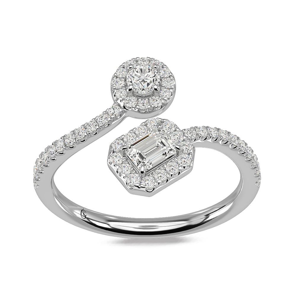 14K White Gold Diamond 5/8 Ct.Tw Fashion Ring (1 of 4)