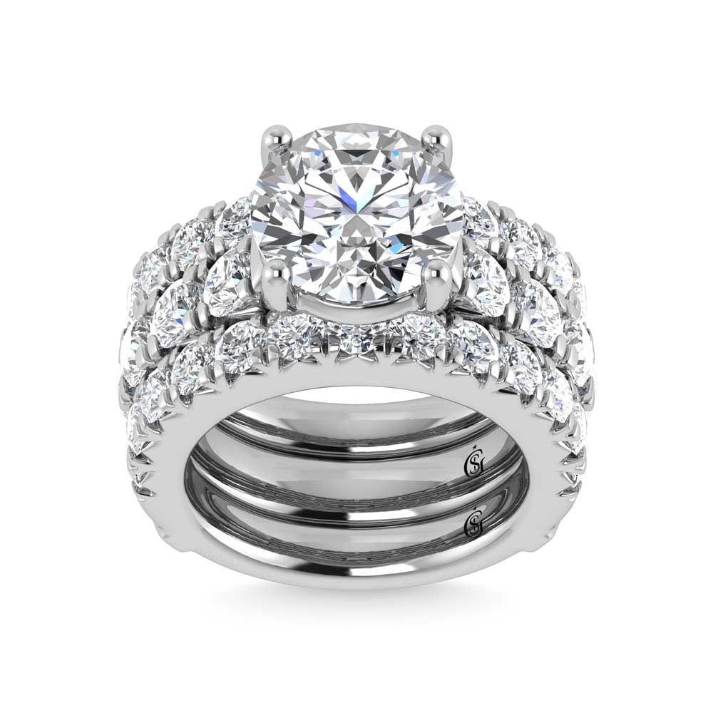 14K White Gold Lab Grown Diamond 4 7/8 Ct.Tw. Bridal Ring (IGI Certified Center 3ct) (1 of 4)