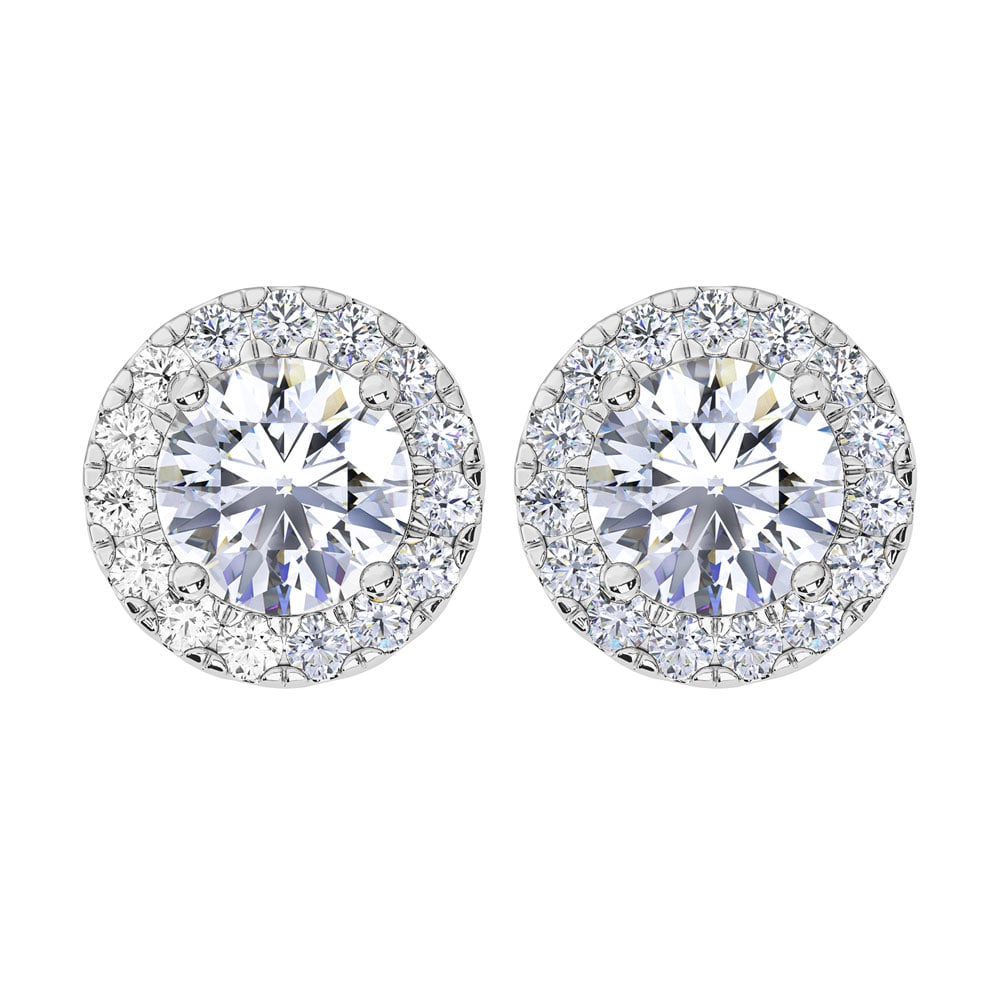 10K White Gold Lab Grown Diamond 1 1/2 Ct.Tw. Fashion Earrings (1 of 4)