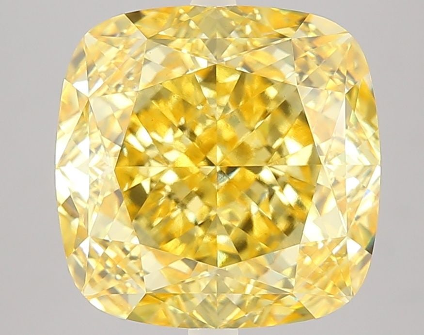 Loose Diamond - CUSHION MODIFIED 7.54ct Fancy Vivid Yellow VS1: Loose Diamond - CUSHION MODIFIED 7.54ct Fancy Vivid Yellow VS1 Source: This is a real non-mined Diamond that has been grown in a lab Shape: CUSHION MODIFIED Carats: 7.54 Color: Fancy Vivid Yellow Cert