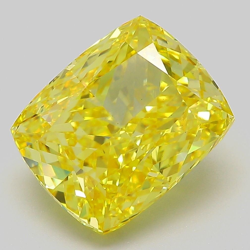Loose Diamond - CUSHION MODIFIED 6.05ct Fancy Vivid Yellow VS1: Loose Diamond - CUSHION MODIFIED 6.05ct Fancy Vivid Yellow VS1 Source: This is a real non-mined Diamond that has been grown in a lab Shape: CUSHION MODIFIED Carats: 6.05 Color: Fancy Vivid Yellow Cert
