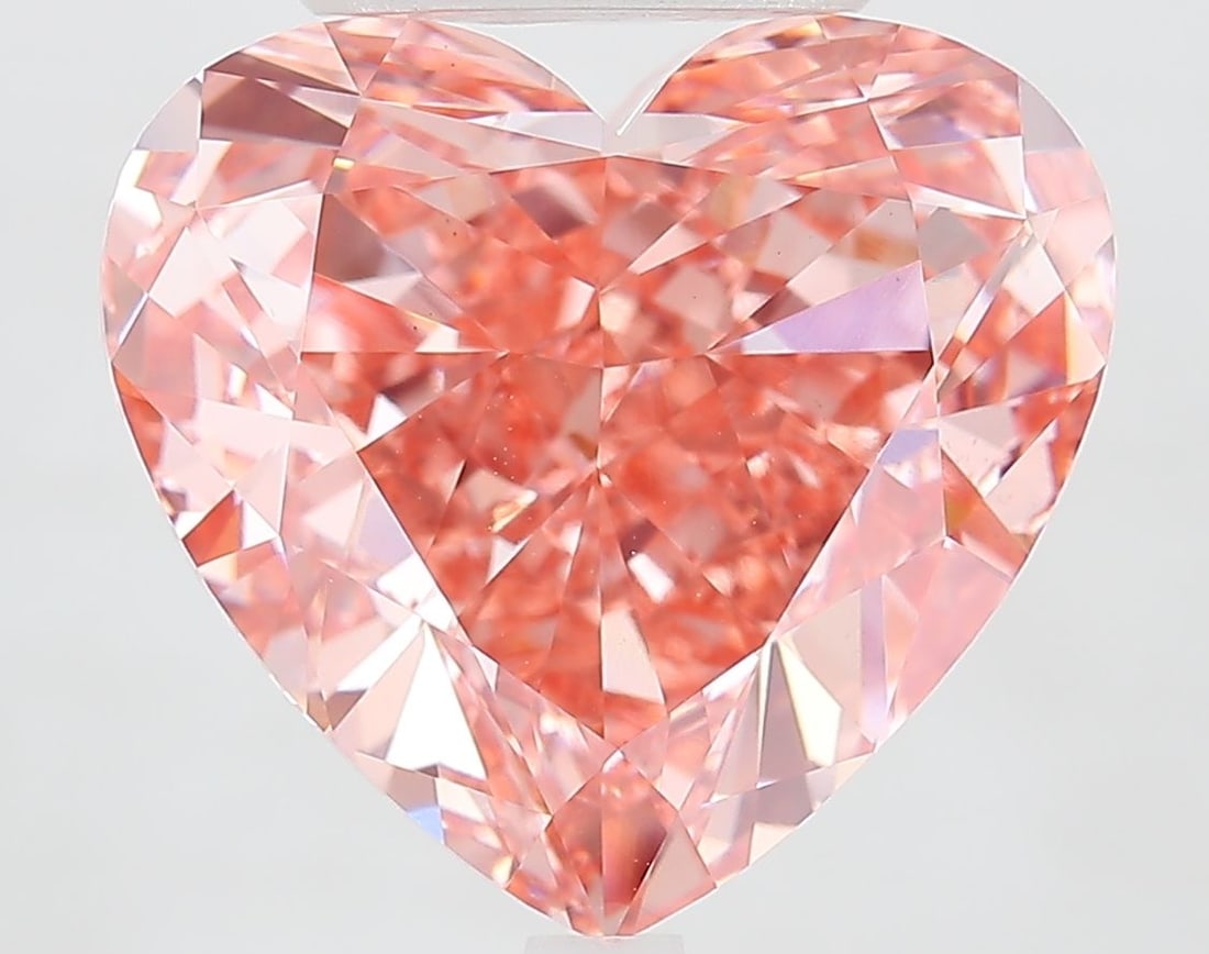 Loose Diamond - HEART 10.41ct Fancy Vivid Pink VS1: Loose Diamond - HEART 10.41ct Fancy Vivid Pink VS1 Source: This is a real non-mined Diamond that has been grown in a lab Shape: HEART Carats: 10.41 Color: Fancy Vivid Pink Certification: IGI Video: