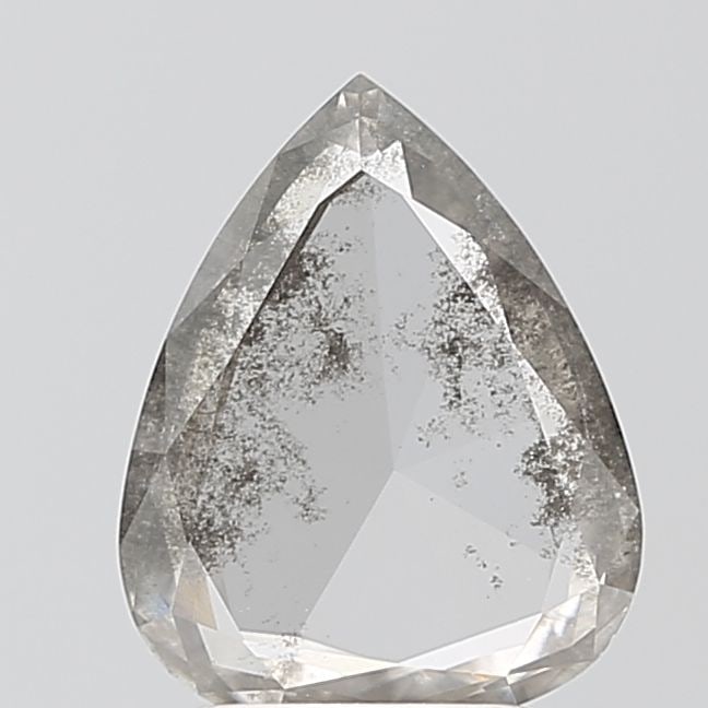 Loose Diamond - PEAR 1.96ct Salt and Pepper I2: Loose Diamond - PEAR 1.96ct Salt and Pepper I2 Source: This is a real non-mined Diamond that has been grown in a lab Shape: PEAR Carats: 1.96 Color: Salt and Pepper Certification: NONE Video: