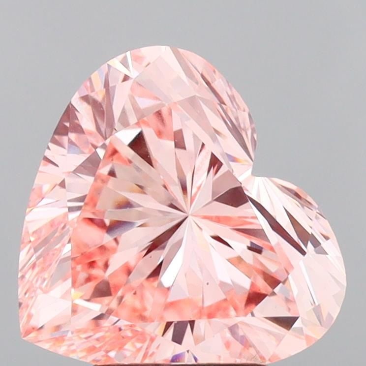 Loose Diamond - HEART 3.59ct Fancy Vivid Pink VS1: Loose Diamond - HEART 3.59ct Fancy Vivid Pink VS1 Source: This is a real non-mined Diamond that has been grown in a lab Shape: HEART Carats: 3.59 Color: Fancy Vivid Pink Certification: IGI Video: