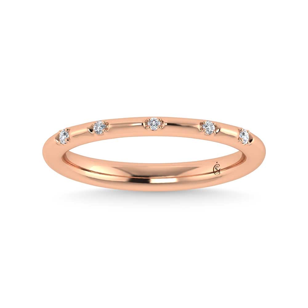 14K Rose Gold Lab Grown Diamond 1/20 Ct.Tw. Stack Band (1 of 4)