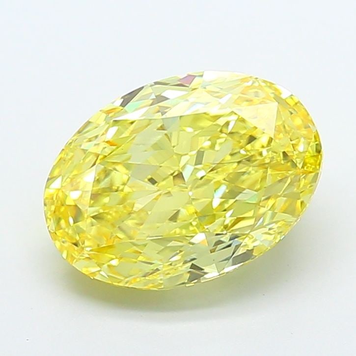 Loose Diamond - OVAL 5.02ct Fancy Vivid Yellow VS2: Loose Diamond - OVAL 5.02ct Fancy Vivid Yellow VS2 Source: This is a real non-mined Diamond that has been grown in a lab Shape: OVAL Carats: 5.02 Color: Fancy Vivid Yellow Certification: IGI Video: