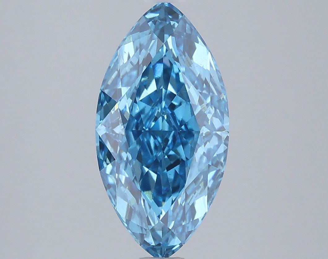 Loose Diamond - MARQUISE 1.96ct Fancy Vivid Blue VS1: Loose Diamond - MARQUISE 1.96ct Fancy Vivid Blue VS1 Source: This is a real non-mined Diamond that has been grown in a lab Shape: MARQUISE Carats: 1.96 Color: Fancy Vivid Blue Certification: IGI Video
