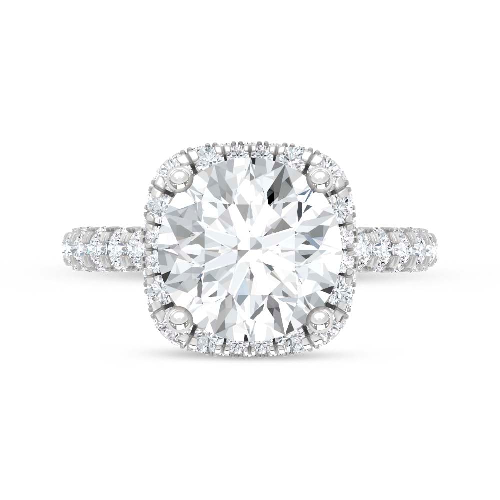14K White Gold Lab Grown Diamond 6 1/20 Ct.Tw. Engagement Ring (IGI Certified Center 4ct) - 2