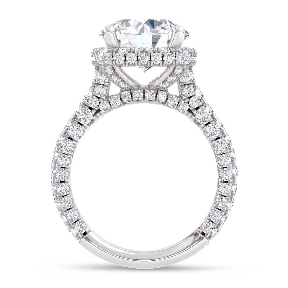 14K White Gold Lab Grown Diamond 6 1/20 Ct.Tw. Engagement Ring (IGI Certified Center 4ct) - 4