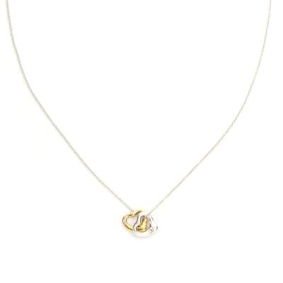 Tiffany & Co. Elsa Peretti Heart Pendant Sterling Silver 18k Gold Chain: Tiffany & Co. Elsa Peretti Heart Pendant Sterling Silver 18k Gold Chain This authentic Tiffany & Co. piece from the Elsa Peretti Open Heart collection showcases exquisite craftsmanship in both sterlin