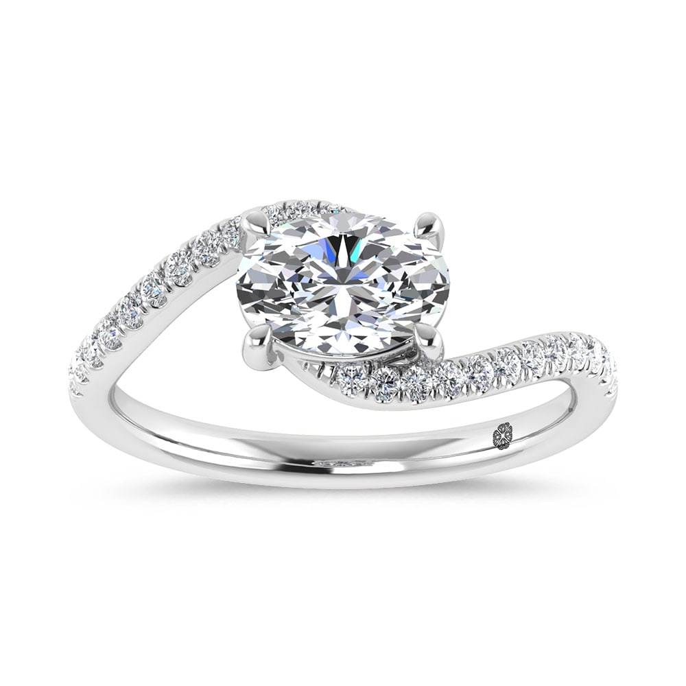 14K White Gold 2 1/6 Ct.Tw. Lab Grown Diamond Fashion Ring - Center 1 ct: 14K White Gold 2 1/6 Ct.Tw. Lab Grown Diamond Fashion Ring - Center 1 ct Crafted in sleek 14K White Gold, this fashion ring showcases lab grown diamonds totaling 2 1/6 Ct.Tw., highlighted by a 1 Ct ce