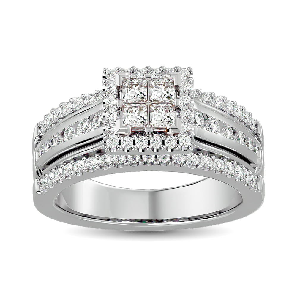 Diamond Engagement Ring 1 Ct.tw in 10K White Gold: Diamond Engagement Ring 1 Ct.tw in 10K White Gold 10k White Gold Stone Color: Gh Stone Clarity: I1 Each ring is presented in standard size 6.5. Complimentary resizing is available between sizes 510
