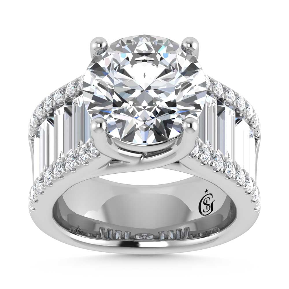 14K White Gold Lab Grown Diamond 7 1/2 Ct.Tw. Engagement Ring (IGI Certified Center 5ct) (1 of 4)
