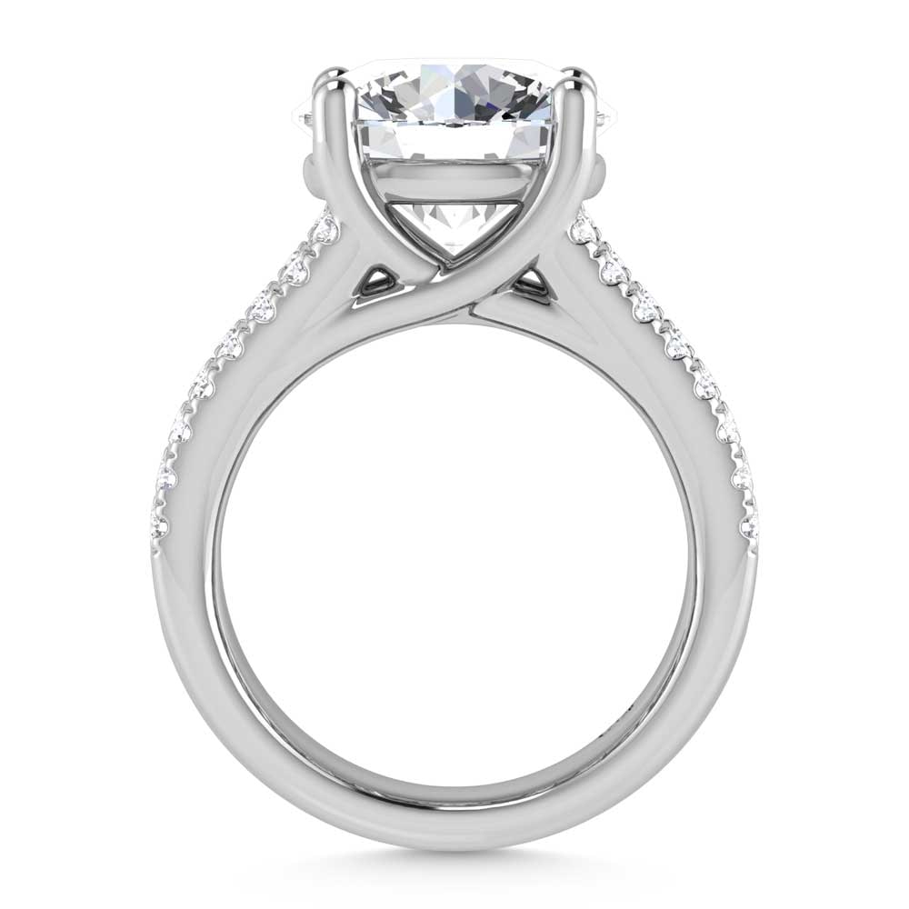14K White Gold Lab Grown Diamond 7 1/2 Ct.Tw. Engagement Ring (IGI Certified Center 5ct) - 4