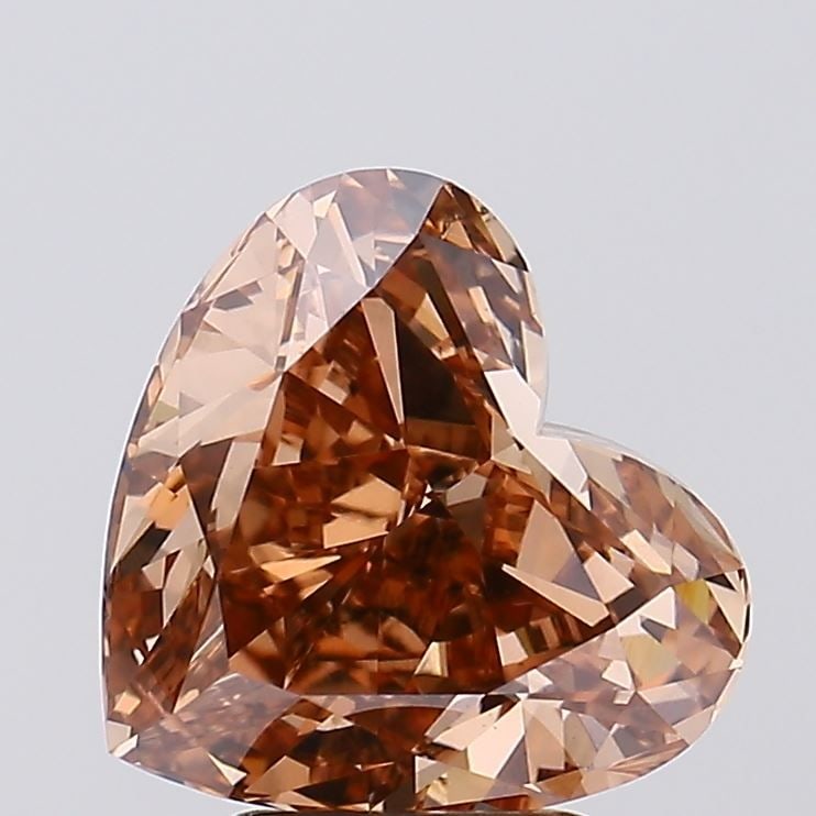 Loose Diamond - HEART 4.27ct Fancy Brown VS2: Loose Diamond - HEART 4.27ct Fancy Brown VS2 Source: This is a real non-mined Diamond that has been grown in a lab Shape: HEART Carats: 4.27 Color: Fancy Brown Certification: IGI Video: