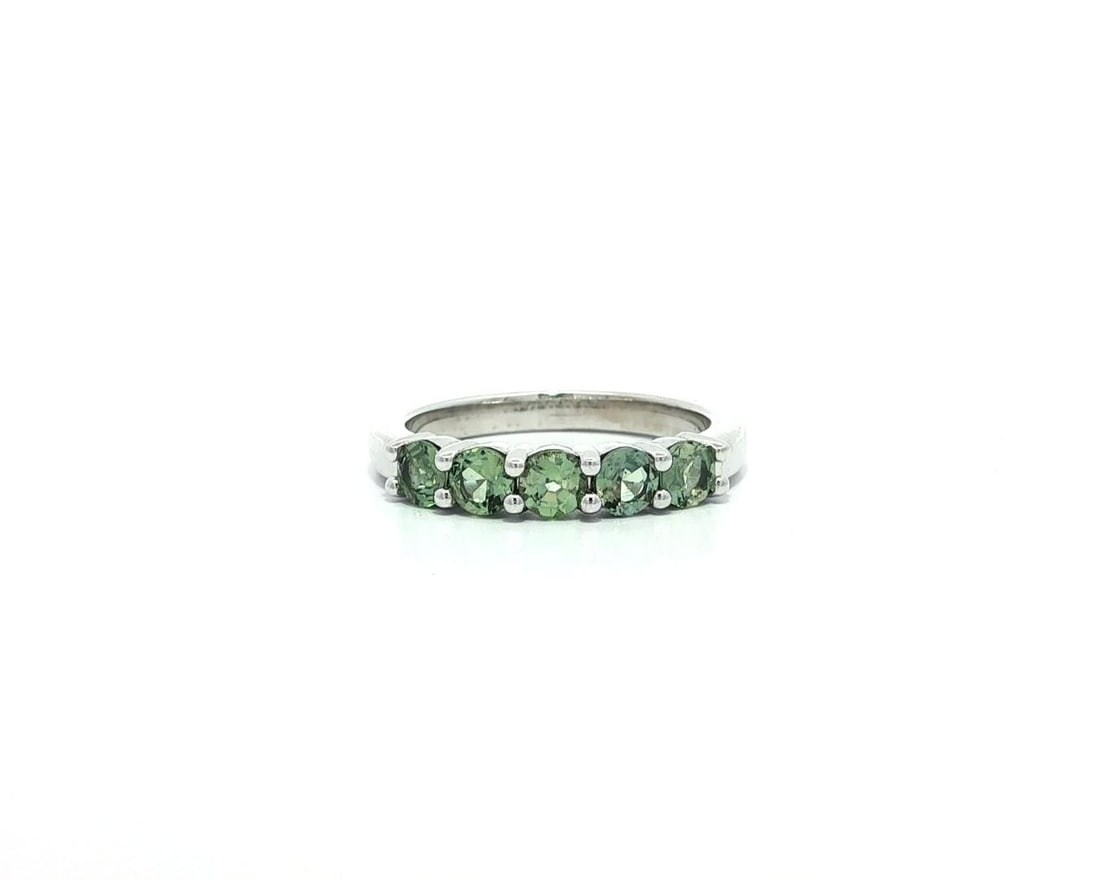 Platinum GIA Certified 0.93ct Color Change Alexandrite 5 Stone Band Ring (1 of 17)