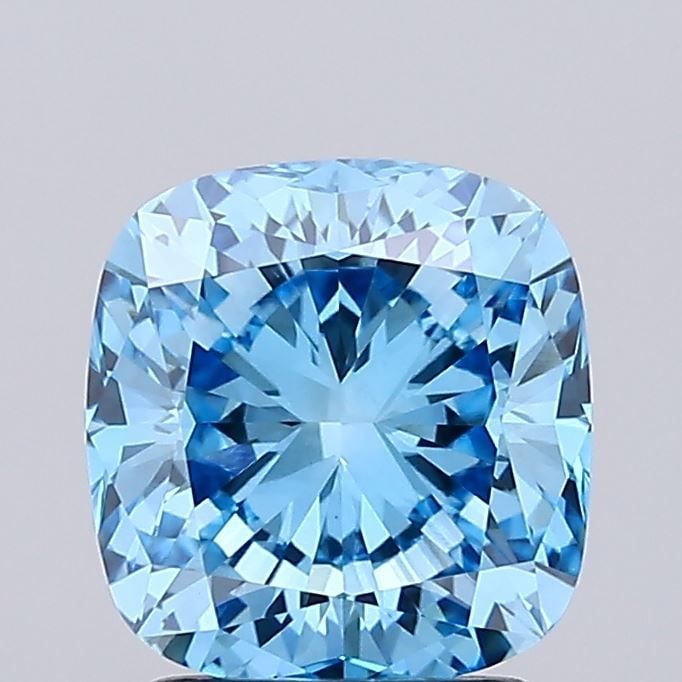 Loose Diamond - CUSHION MODIFIED 2.04ct Fancy Vivid Blue VS1: Loose Diamond - CUSHION MODIFIED 2.04ct Fancy Vivid Blue VS1 Source: This is a real non-mined Diamond that has been grown in a lab Shape: CUSHION MODIFIED Carats: 2.04 Color: Fancy Vivid Blue Certific
