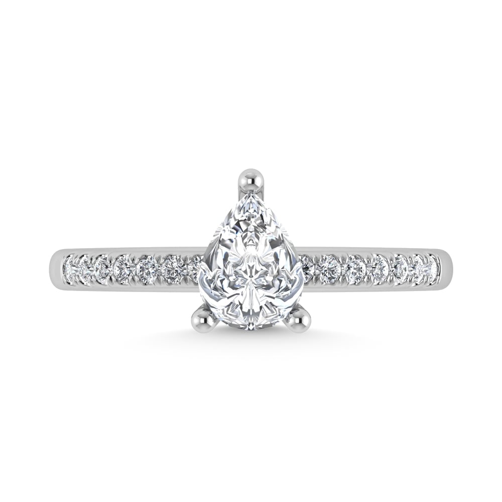 14K White Gold Lab Grown Diamond 5 1/2 Ct.Tw. Hidden Halo Engagement Ring (IGI Certified Center - 2