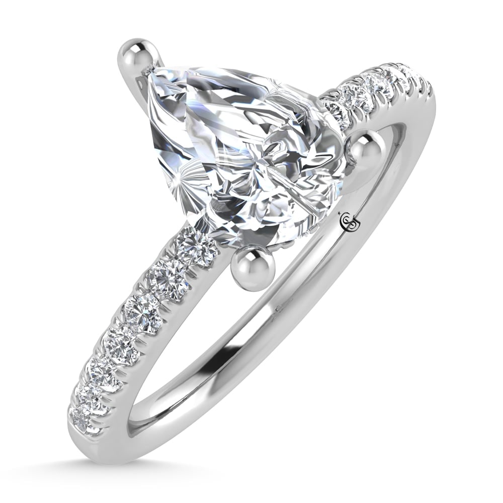 14K White Gold Lab Grown Diamond 5 1/2 Ct.Tw. Hidden Halo Engagement Ring (IGI Certified Center - 3