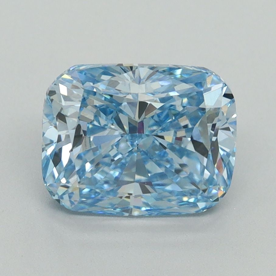 Loose Diamond - CUSHION BRILLIANT 2.34ct Fancy Vivid Blue VVS2: Loose Diamond - CUSHION BRILLIANT 2.34ct Fancy Vivid Blue VVS2 Source: This is a real non-mined Diamond that has been grown in a lab Shape: CUSHION BRILLIANT Carats: 2.34 Color: Fancy Vivid Blue Certi