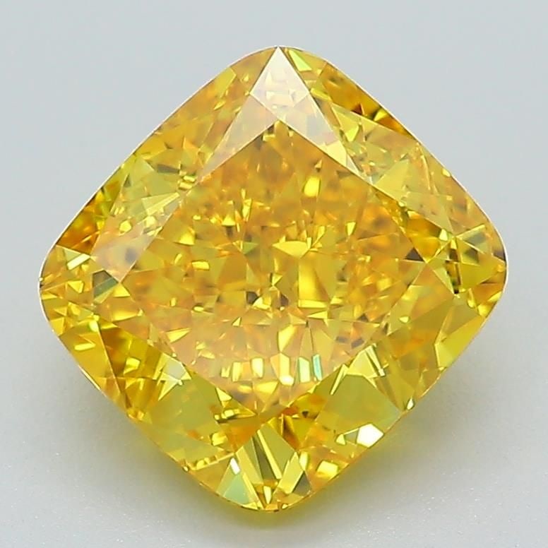 Loose Diamond - CUSHION BRILLIANT 2.87ct Fancy Vivid Yellow VVS2: Loose Diamond - CUSHION BRILLIANT 2.87ct Fancy Vivid Yellow VVS2 Source: This is a real non-mined Diamond that has been grown in a lab Shape: CUSHION BRILLIANT Carats: 2.87 Color: Fancy Vivid Yellow C