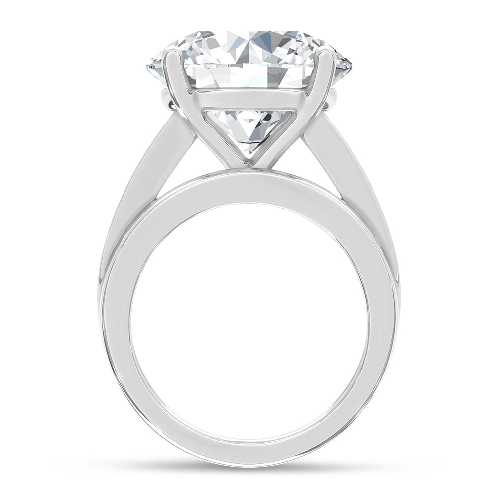 14K White Gold Lab Grown Diamond 6 ct.Tw. Round Shape Engagement Ring (IGI Certified 5ct) - 4