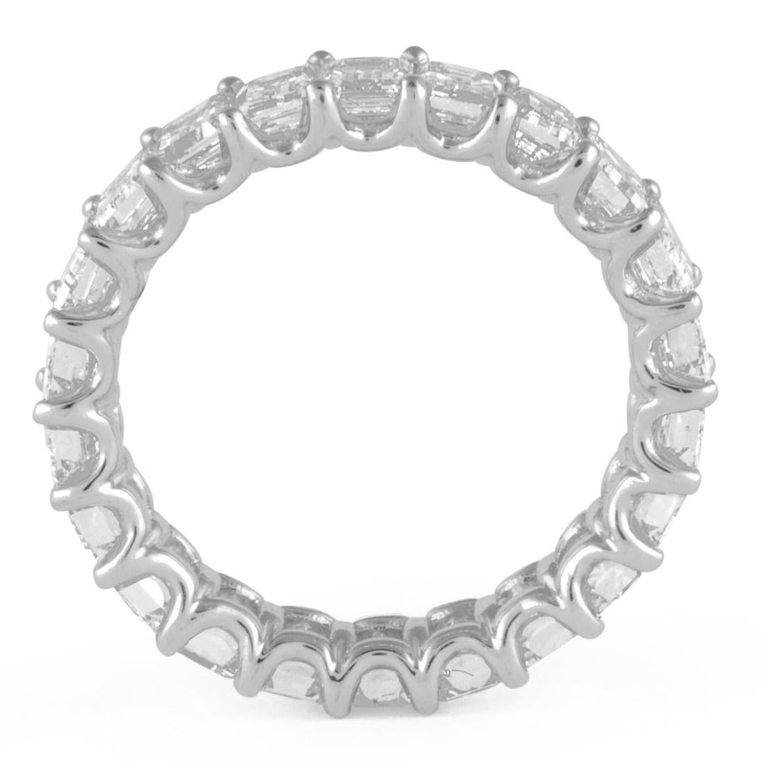 4.68ct Emerald Cut Diamond Eternity Band 18k White Gold - 4