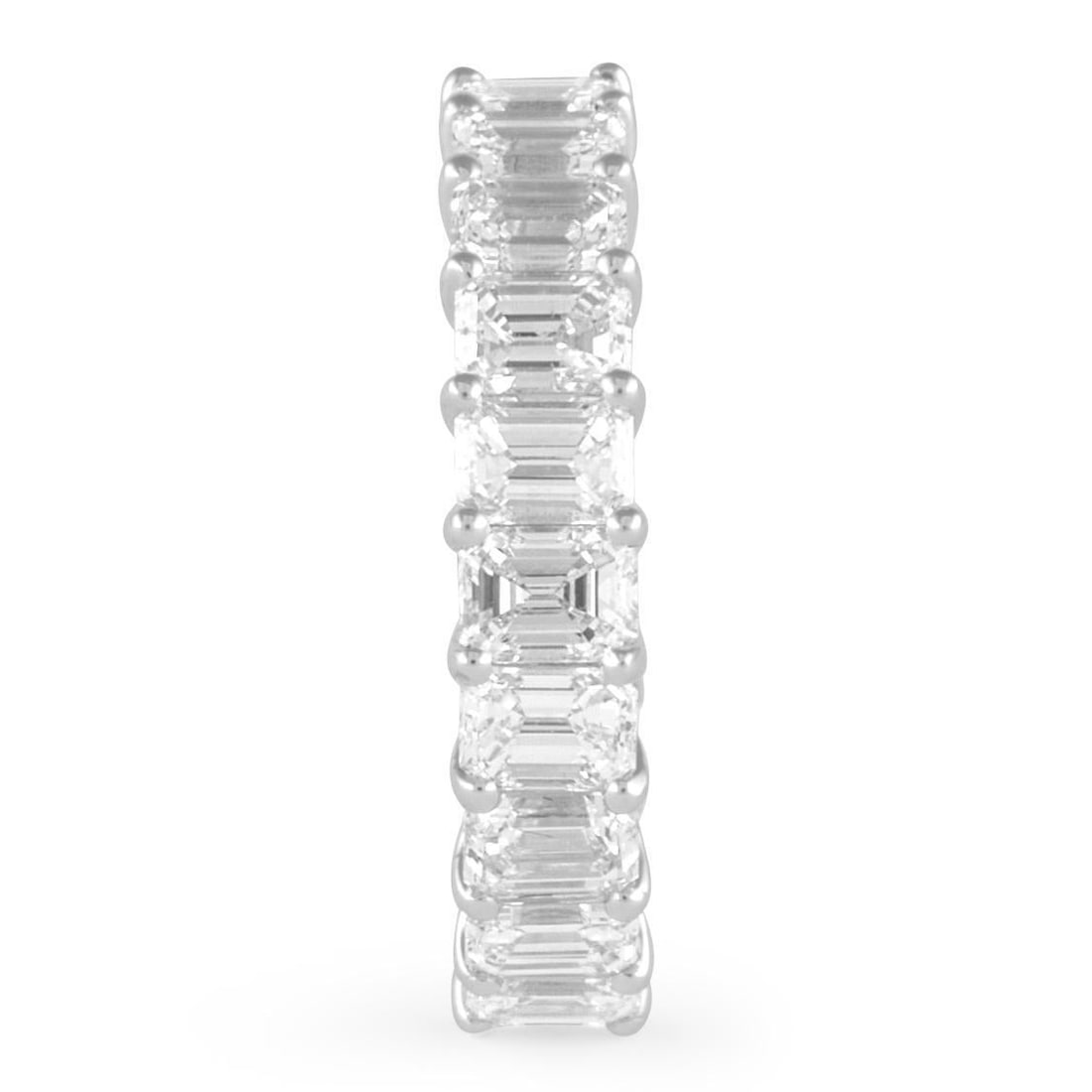 4.68ct Emerald Cut Diamond Eternity Band 18k White Gold - 5