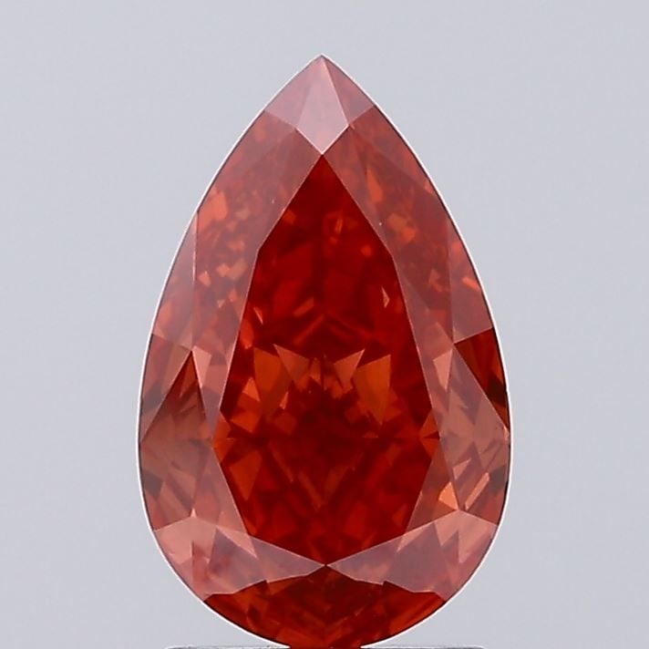 Loose Diamond - PEAR 2.11ct Fancy Vivid Red VS1: Loose Diamond - PEAR 2.11ct Fancy Vivid Red VS1 Source: This is a real non-mined Diamond that has been grown in a lab Shape: PEAR Carats: 2.11 Color: Fancy Vivid Red Certification: NONE Video: