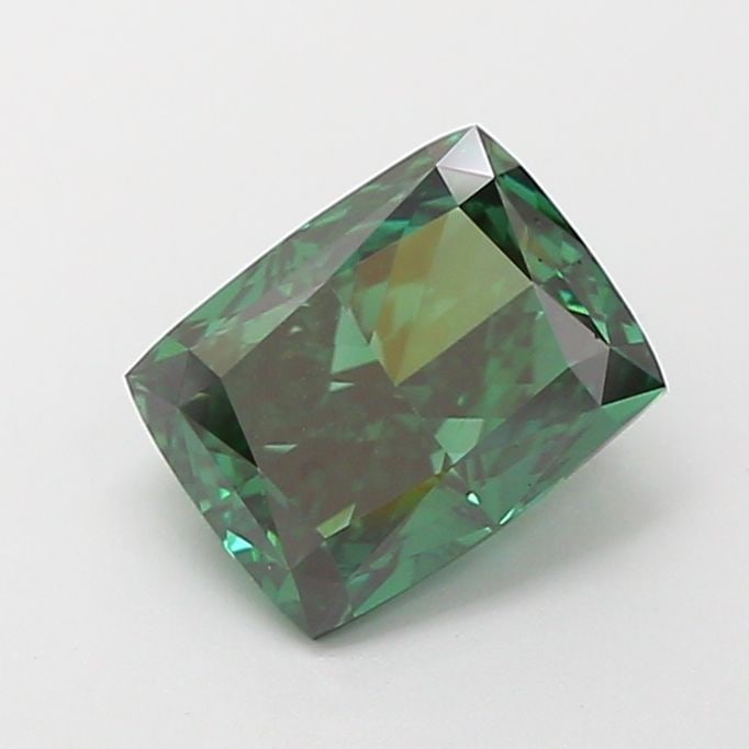 Loose Diamond - CUSHION BRILLIANT 2.02ct Fancy Vivid Green VS1: Loose Diamond - CUSHION BRILLIANT 2.02ct Fancy Vivid Green VS1 Source: This is a real non-mined Diamond that has been grown in a lab Shape: CUSHION BRILLIANT Carats: 2.02 Color: Fancy Vivid Green Cert