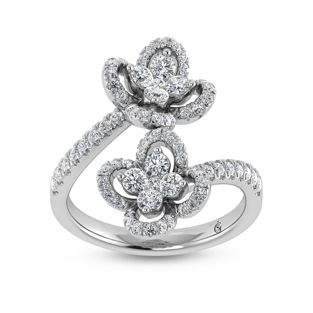 14K White Gold Diamond 1 Ct.Tw. Fashion Ring: 14K White Gold Diamond 1 Ct.Tw. Fashion Ring 14k White Gold Stone Color: G-h Stone Clarity: Si1 Each ring is presented in standard size 6.5. Complimentary resizing is available between sizes 510 (in 1