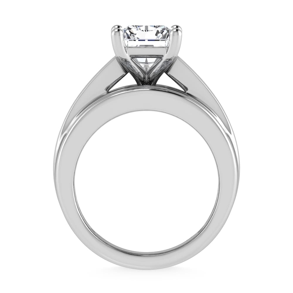14K White Gold Lab Grown Diamond 6 ct.Tw. Radiant Shape Engagement Ring (IGI Certified 5ct) - 4