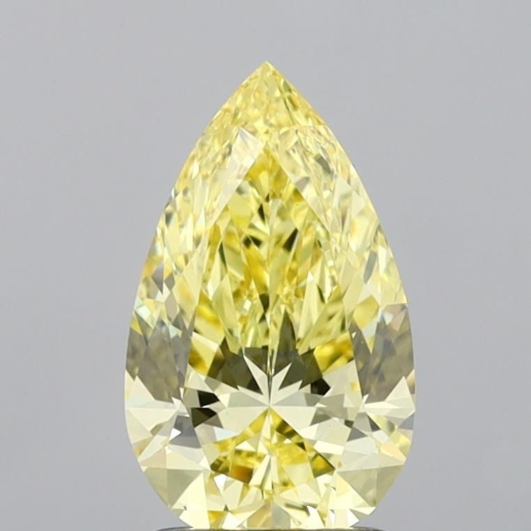 Loose Diamond - PEAR 1.52ct Fancy Intense Yellow VVS2: Loose Diamond - PEAR 1.52ct Fancy Intense Yellow VVS2 Source: This is a real non-mined Diamond that has been grown in a lab Shape: PEAR Carats: 1.52 Color: Fancy Intense Yellow Certification: IGI Vide