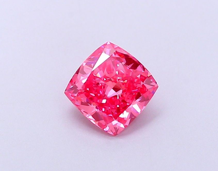 Loose Diamond - CUSHION MODIFIED 0.89ct Fancy Vivid Pink VVS2: Loose Diamond - CUSHION MODIFIED 0.89ct Fancy Vivid Pink VVS2 Source: This is a real non-mined Diamond that has been grown in a lab Shape: CUSHION MODIFIED Carats: 0.89 Color: Fancy Vivid Pink Certifi