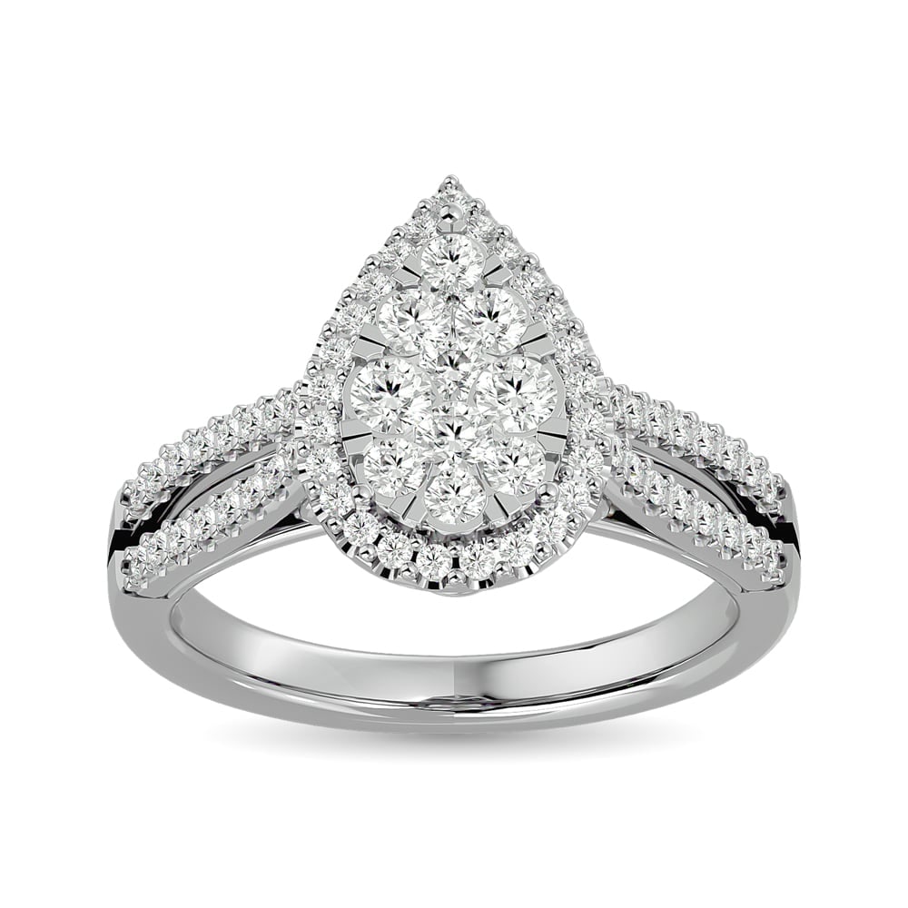 Diamond Engagement Ring 3/4 Ct.tw in 14K White Gold: Diamond Engagement Ring 3/4 Ct.tw in 14K White Gold 14k White Gold Stone Color: Gh Stone Clarity: I1 Each ring is presented in standard size 6.5. Complimentary resizing is available between sizes 510 