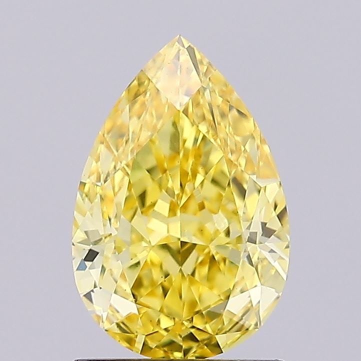 Loose Diamond - PEAR 1.69ct Fancy Vivid Yellow VVS2: Loose Diamond - PEAR 1.69ct Fancy Vivid Yellow VVS2 Source: This is a real non-mined Diamond that has been grown in a lab Shape: PEAR Carats: 1.69 Color: Fancy Vivid Yellow Certification: IGI Video: