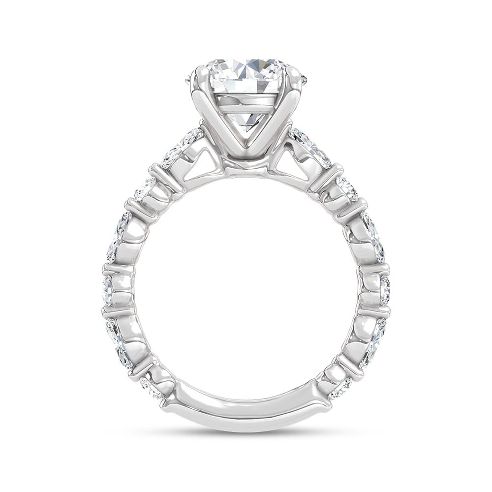 14K White Gold Lab Grown Diamond 5 7/8 Ct.Tw. Round Shape Engagement Ring (Center 5 Ctw) - 4