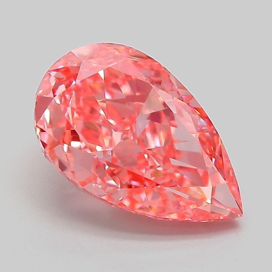 Loose Diamond - PEAR 3.03ct Fancy Vivid Pink VVS2: Loose Diamond - PEAR 3.03ct Fancy Vivid Pink VVS2 Source: This is a real non-mined Diamond that has been grown in a lab Shape: PEAR Carats: 3.03 Color: Fancy Vivid Pink Certification: IGI Video: