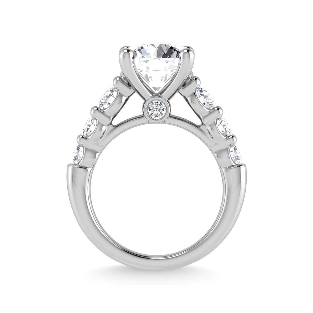 14K White Gold Lab Grown Diamond 4 3/8 Ct.Tw. Engagement Ring (IGI Certified Center 3ct) - 4