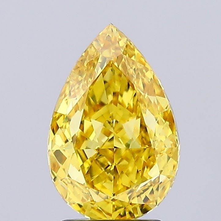 Loose Diamond - PEAR 2.7ct Fancy Vivid Yellow VS1: Loose Diamond - PEAR 2.7ct Fancy Vivid Yellow VS1 Source: This is a real non-mined Diamond that has been grown in a lab Shape: PEAR Carats: 2.7 Color: Fancy Vivid Yellow Certification: NONE Video:
