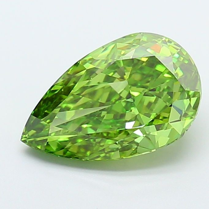 Loose Diamond - PEAR 3.61ct Fancy Vivid Green VVS2: Loose Diamond - PEAR 3.61ct Fancy Vivid Green VVS2 Source: This is a real non-mined Diamond that has been grown in a lab Shape: PEAR Carats: 3.61 Color: Fancy Vivid Green Certification: IGI Video: