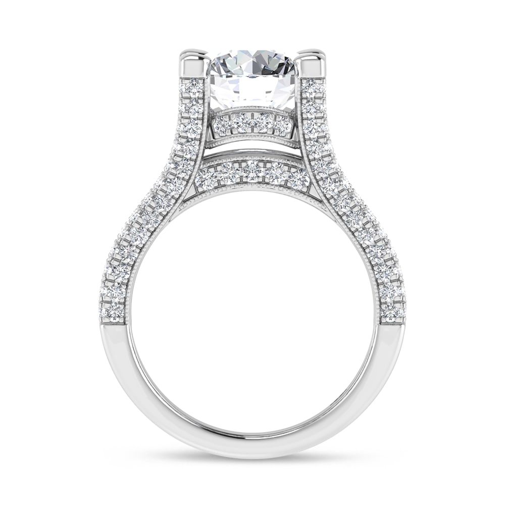 14K White Gold 5 Ct.Tw. Lab Grown Diamond Engagement Ring (IGI Certified Center 3ct) - 4