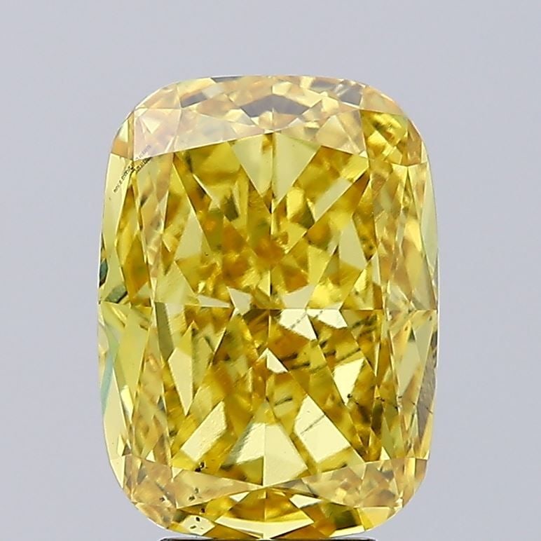 Loose Diamond - CUSHION BRILLIANT 5.42ct Fancy Vivid Yellow VS2: Loose Diamond - CUSHION BRILLIANT 5.42ct Fancy Vivid Yellow VS2 Source: This is a real non-mined Diamond that has been grown in a lab Shape: CUSHION BRILLIANT Carats: 5.42 Color: Fancy Vivid Yellow Ce