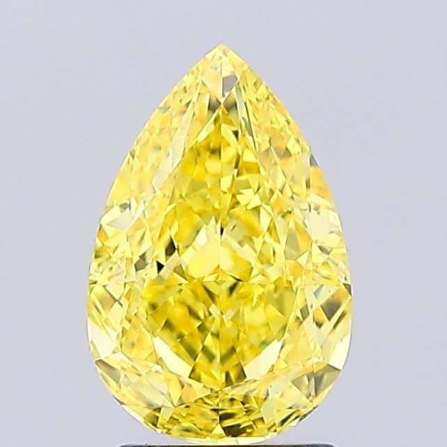 Loose Diamond - PEAR 2.02ct Fancy Vivid Yellow VS1: Loose Diamond - PEAR 2.02ct Fancy Vivid Yellow VS1 Source: This is a real non-mined Diamond that has been grown in a lab Shape: PEAR Carats: 2.02 Color: Fancy Vivid Yellow Certification: IGI Video: