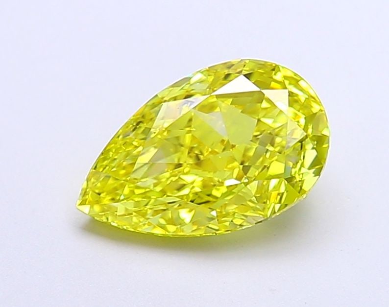 Loose Diamond - PEAR 1.59ct Fancy Vivid Yellow VVS2: Loose Diamond - PEAR 1.59ct Fancy Vivid Yellow VVS2 Source: This is a real non-mined Diamond that has been grown in a lab Shape: PEAR Carats: 1.59 Color: Fancy Vivid Yellow Certification: IGI Video:
