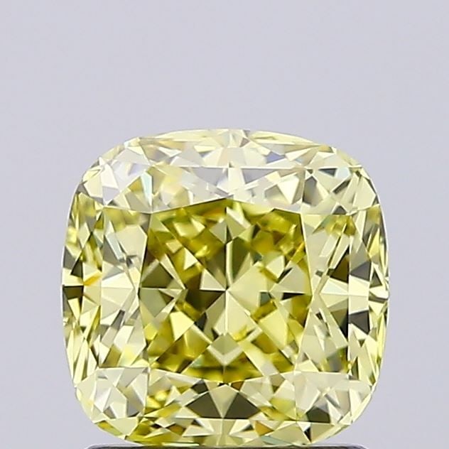 Loose Diamond - CUSHION MODIFIED 1.27ct Fancy Yellow VVS2: Loose Diamond - CUSHION MODIFIED 1.27ct Fancy Yellow VVS2 Source: This is a real non-mined Diamond that has been grown in a lab Shape: CUSHION MODIFIED Carats: 1.27 Color: Fancy Yellow Certification: 