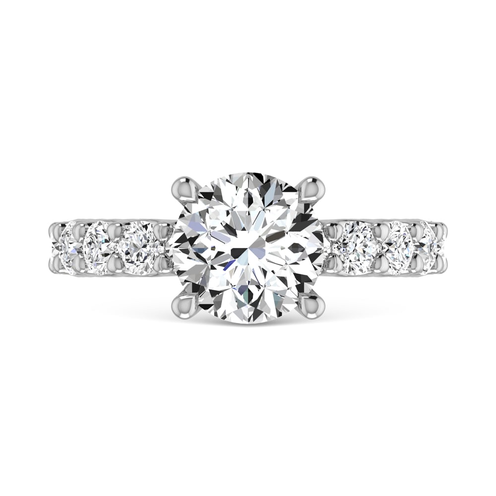 14K White Gold Lab Grown Diamond 5 3/8 Ct.Tw. Round Shape Three Forth Engagement Ring (IGI - 3