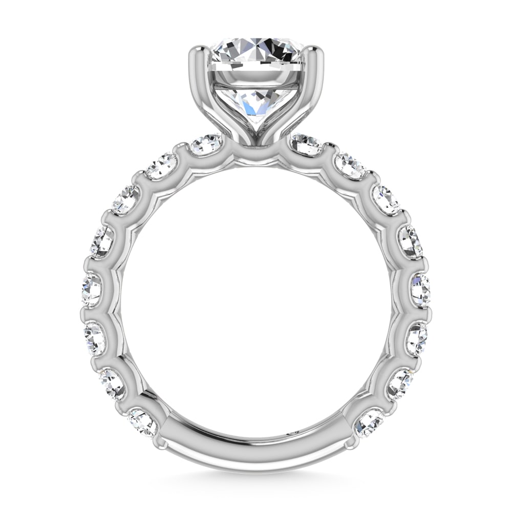 14K White Gold Lab Grown Diamond 5 3/8 Ct.Tw. Round Shape Three Forth Engagement Ring (IGI - 4