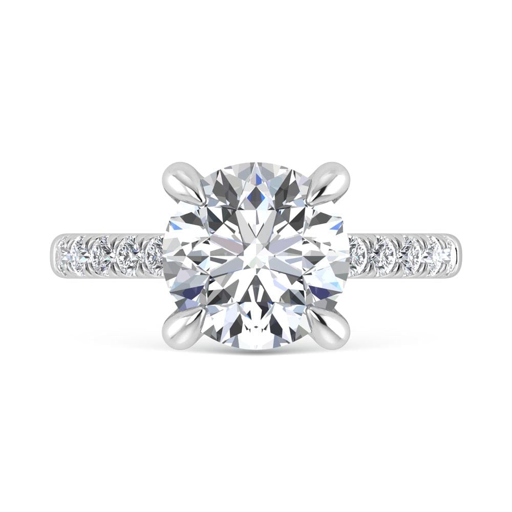 14K White Gold Lab Grown Diamond 4 1/3 Ct.Tw. Engagement Ring (IGI Certified Center 4ct) - 2
